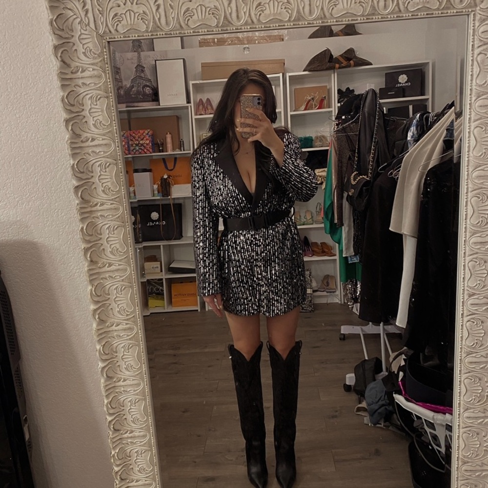 Sequin blazer dress
